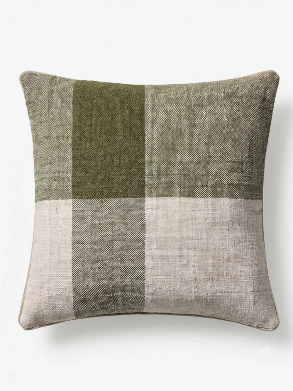 NWT Joon Loloi Susan Green Ivory Plaid Pillow Cover 22x22